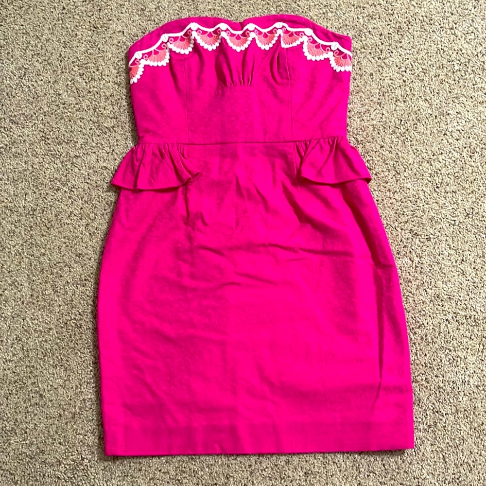 Lilly Pulitzer strapless peplum dress